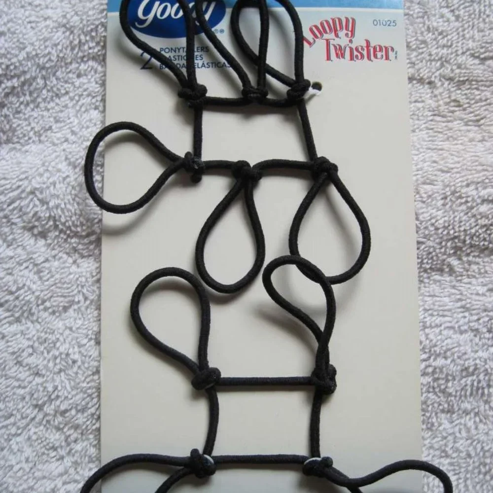 2 Goody Loopy Twister Ponytailer Hair Bands 2002 Old Product Fun Style! No Metal